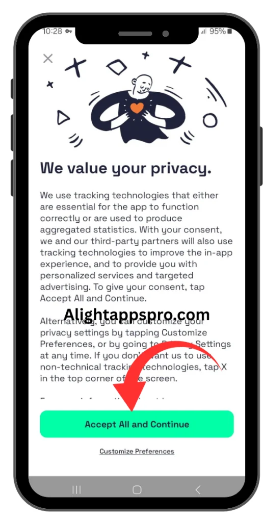 Accept Permission option in Alight Pro APK