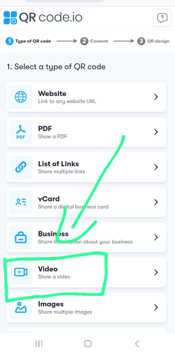 Import video in this website for generating Qr Code in Alight Motion Pro