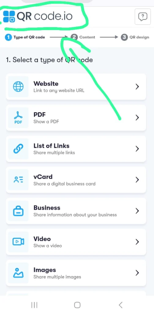 Open website for generating qr code in Alight Motion